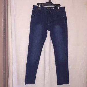 Dark Mega brand straight leg jeans